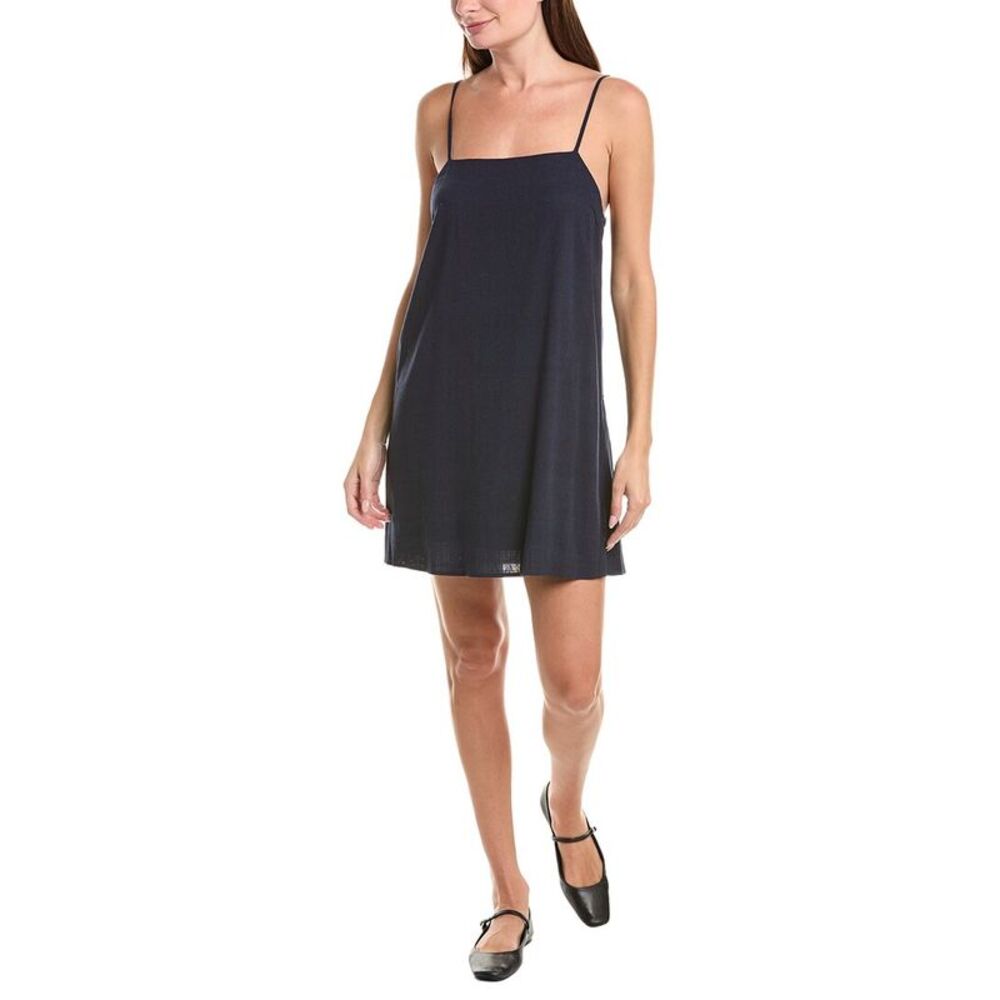Chaser Womens Soft Biarritz Linen-Blend Mini Dress, Blue